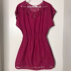 Lush Violet Color Short Sleeve Shift Dress M